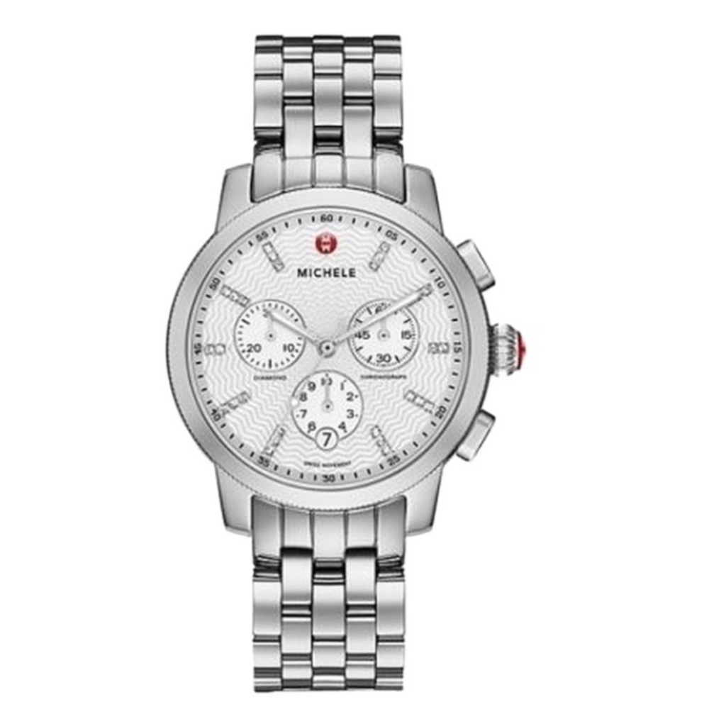 EUC Michele Uptown Watch Silver 39mm
